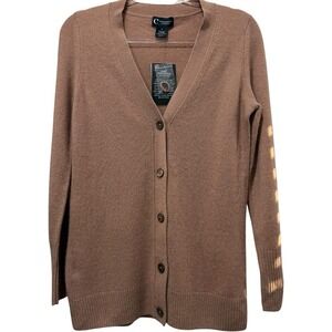 NWT‎ Bloomingdale's 2 Ply 100% Cashmere Camel / Tan Cardigan Sweater $188 Small